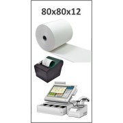 Bobine papier thermique 80x80x12 pour ticket de caisse - Longueur ~78 mètres - Sans BPA