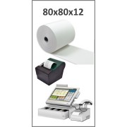 Bobine papier thermique 80x80x12 pour ticket de caisse - Longueur 75 mètres - Sans BPA