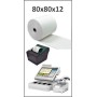 Bobine papier thermique 80x80x12 pour ticket de caisse - Longueur ~80 mètres - Sans BPA