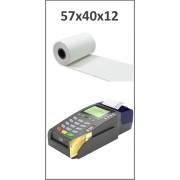 Bobine papier thermique 57x40x12 pour TPE, CB - Longueur: ~18 mètres - Sans BPA
