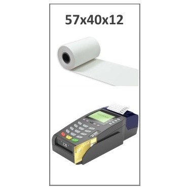 Bobine papier thermique 57x40x12 pour TPE, CB - Longueur: ~18 mètres - Sans BPABobine 57x40x12 pour TPE, CB papier thermique Lon
