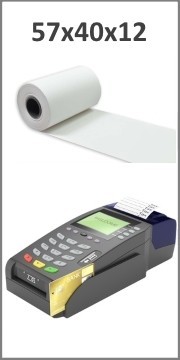 Bobine papier thermique 57x40x12 pour TPE, CB - Longueur: ~17 mètres - Sans BPA